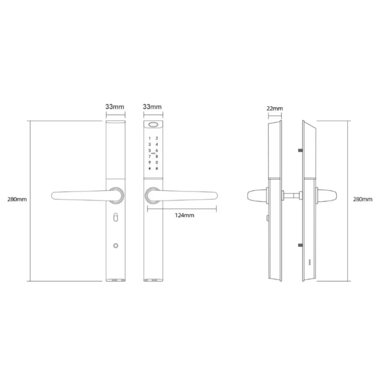 Încuietoare inteligentă S3B – Acces smart pentru uși cu profil îngust | TTLock & RFID